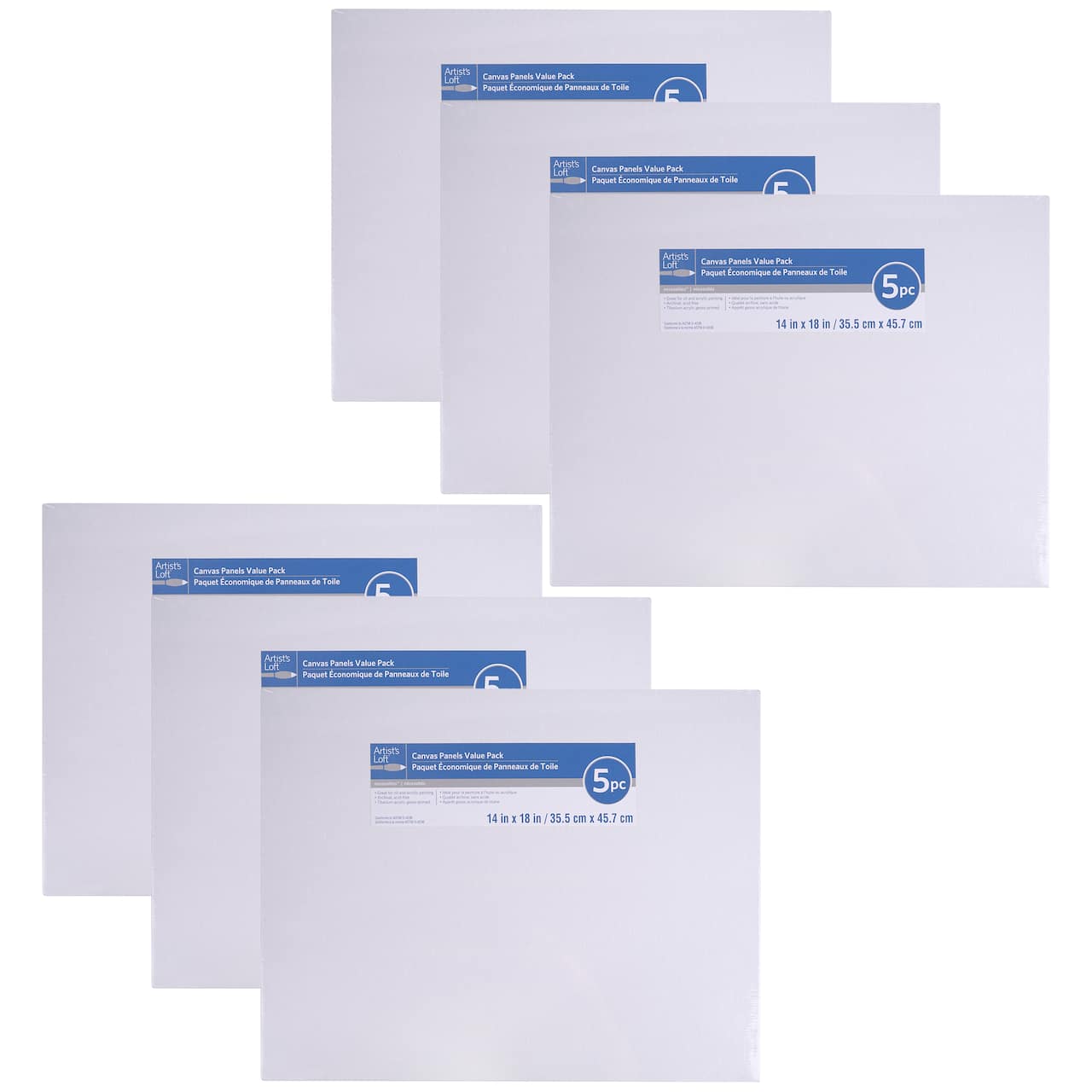 6 Packs: 5 ct. (30 total) Value Pack Canvas Panels by Artist's Loft® Necessities™